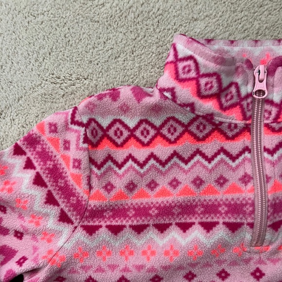 The Childrenās Place Pink Heart Half Zip Fleece - Picture 2 of 2